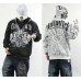 Men's Hip Hop Ecko Unltd Zipper Cotton Lining Hoodie Graffiti Print Warm Sweater