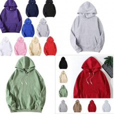 US Fashion Men Plain Pullover Hoodies Casual Hooded Sweatshirts Long Sleeve Tops