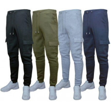 Mens Slim Fit Jogging Bottoms Cargo Combat Plain Skinny Track Sweat Pants S-2XL