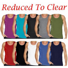 6x MENS VESTS 100% Cotton TANK TOP SUMMER TRAINING GYM TOPS PACK PLAIN S-4XL