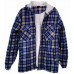 Mens Lumberjack Sherpa Fur Fleece Lined Hoodie Jacket Hooded Work Shirt