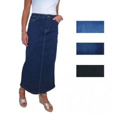 Womens Stretch Denim Maxi Skirt Ladies Casual Straight Jeans Skirt 35" 10-22