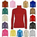 LADIES LONG SLEEVE POLO NECK ROLL NECK TOP WOMENS TURTLE NECK PLAIN JUMPER 8-26